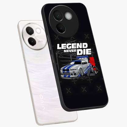 Midnight Racing Legacy Glass Case displayed in angled mockup highlighting dynamic automotive design with bold midnight aesthetic.