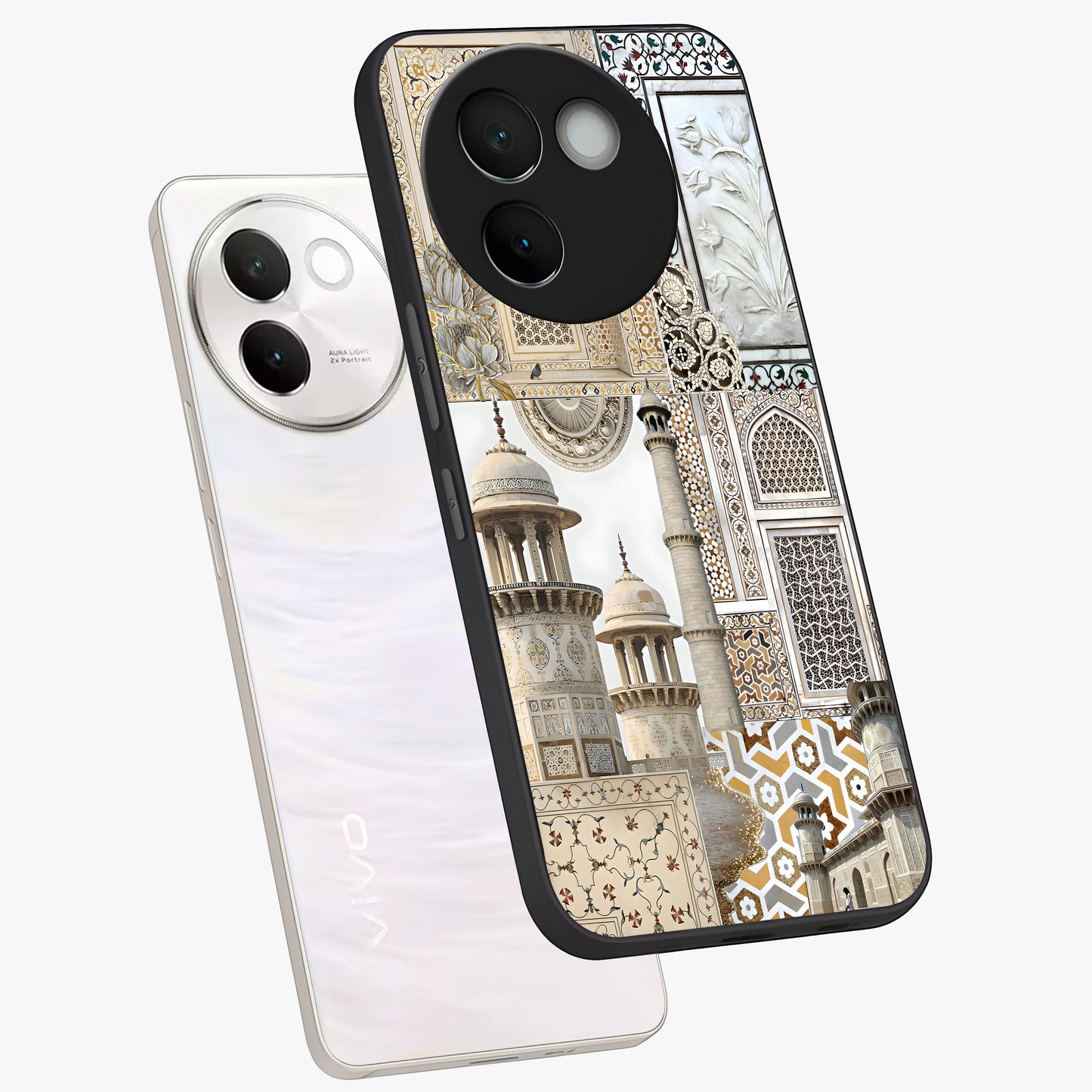 Mughal Marble Legacy Glass Case displayed in angled mockup highlighting elegant heritage marble artwork with royal aesthetic.