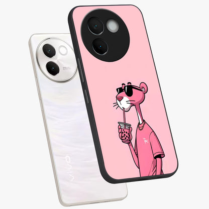 Pink Panther Glass Case displayed in angled mockup highlighting playful cartoon character design with vibrant pink aesthetic.