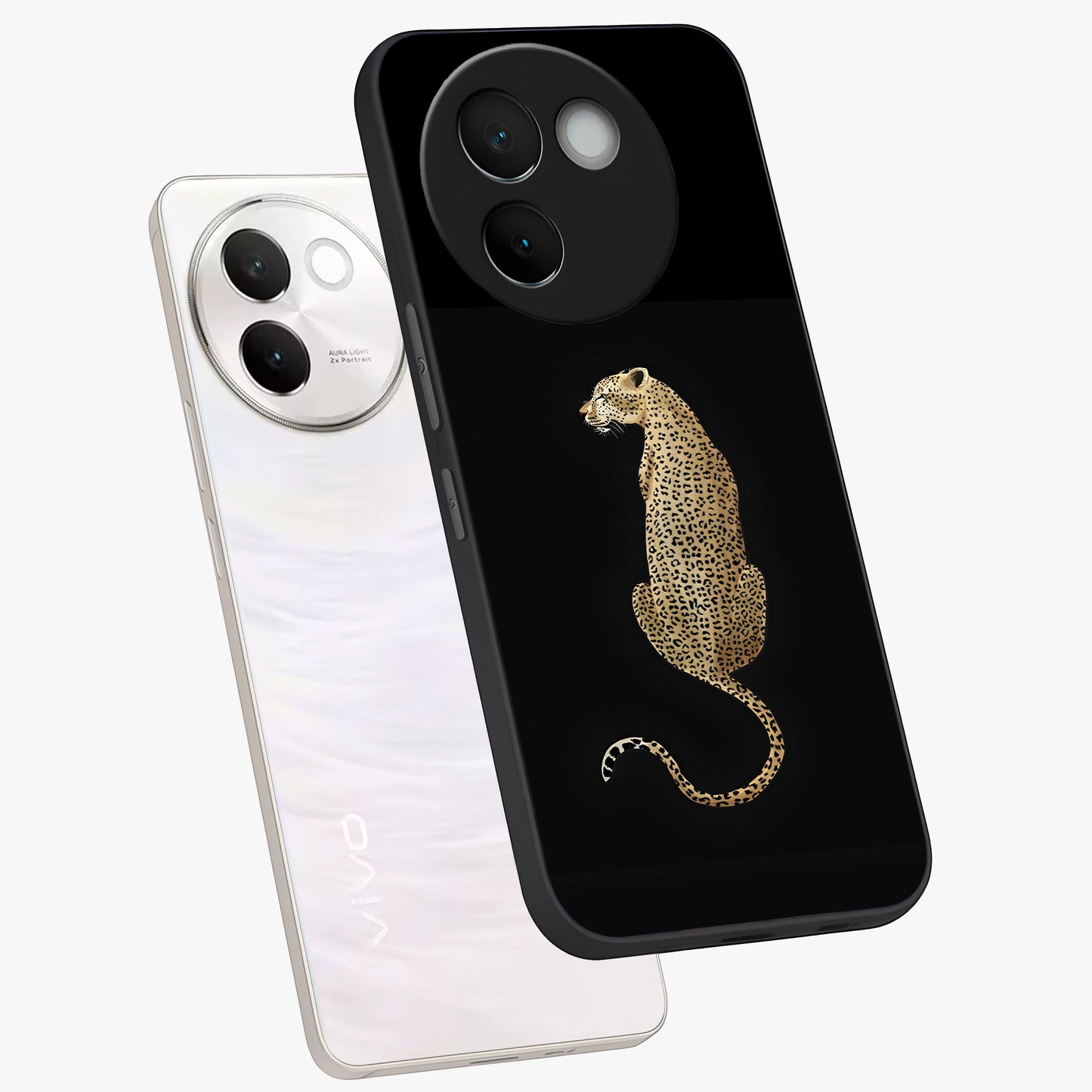 Regal Leopard Glass Case displayed in angled mockup highlighting powerful animal illustration with stylish wild aesthetic.