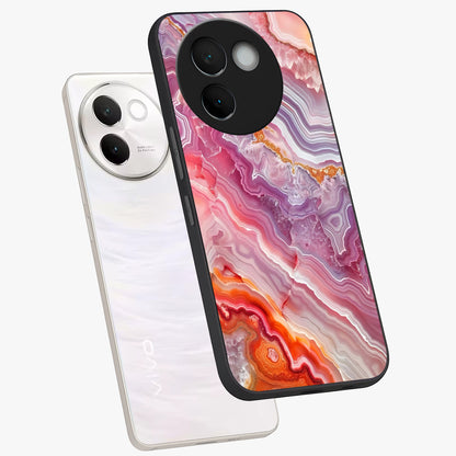 Rose Quartz Marble Glass Case displayed in angled mockup highlighting elegant marble pattern with soft aesthetic style.