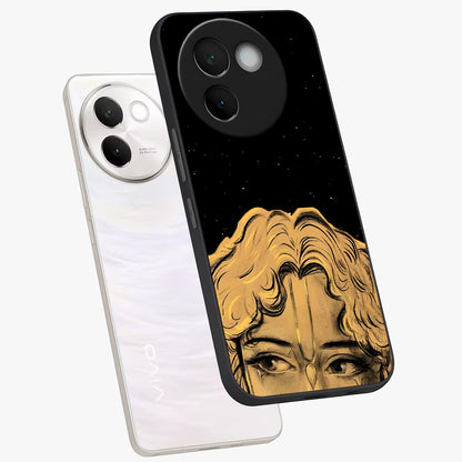 Shri Krishna Art Glass Case displayed in angled mockup highlighting spiritual Krishna illustration with divine aesthetic.