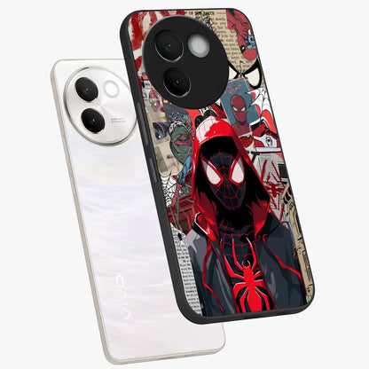 Spider Collage Street Glass Case displayed in angled mockup highlighting dynamic street style collage design with comic aesthetic.