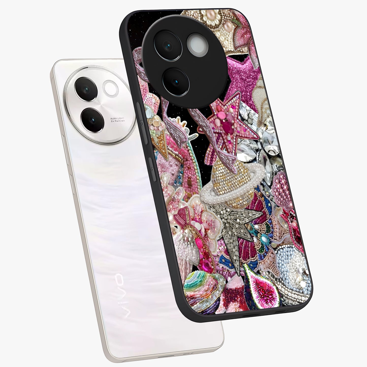 Starlit Jewel Dream Glass Case displayed in angled mockup highlighting glowing celestial jewel design with dreamy aesthetic.