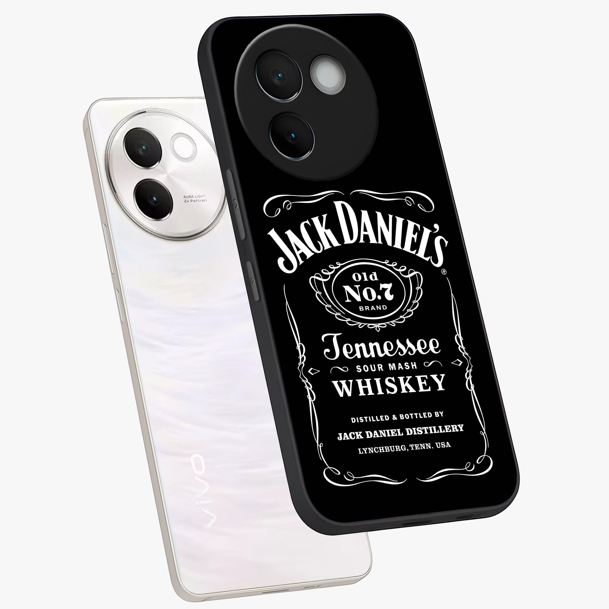 Vintage Whiskey Heritage Glass Case displayed in angled mockup highlighting retro beverage themed design with heritage aesthetic.