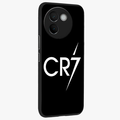 Cr7 Elite Strike Glass Case upright view showcasing energetic football inspired design with modern sports aesthetic.
