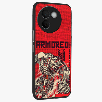 Crimson Mecha Titan Glass Case upright view showcasing dynamic robotic titan design with sci-fi inspired theme.