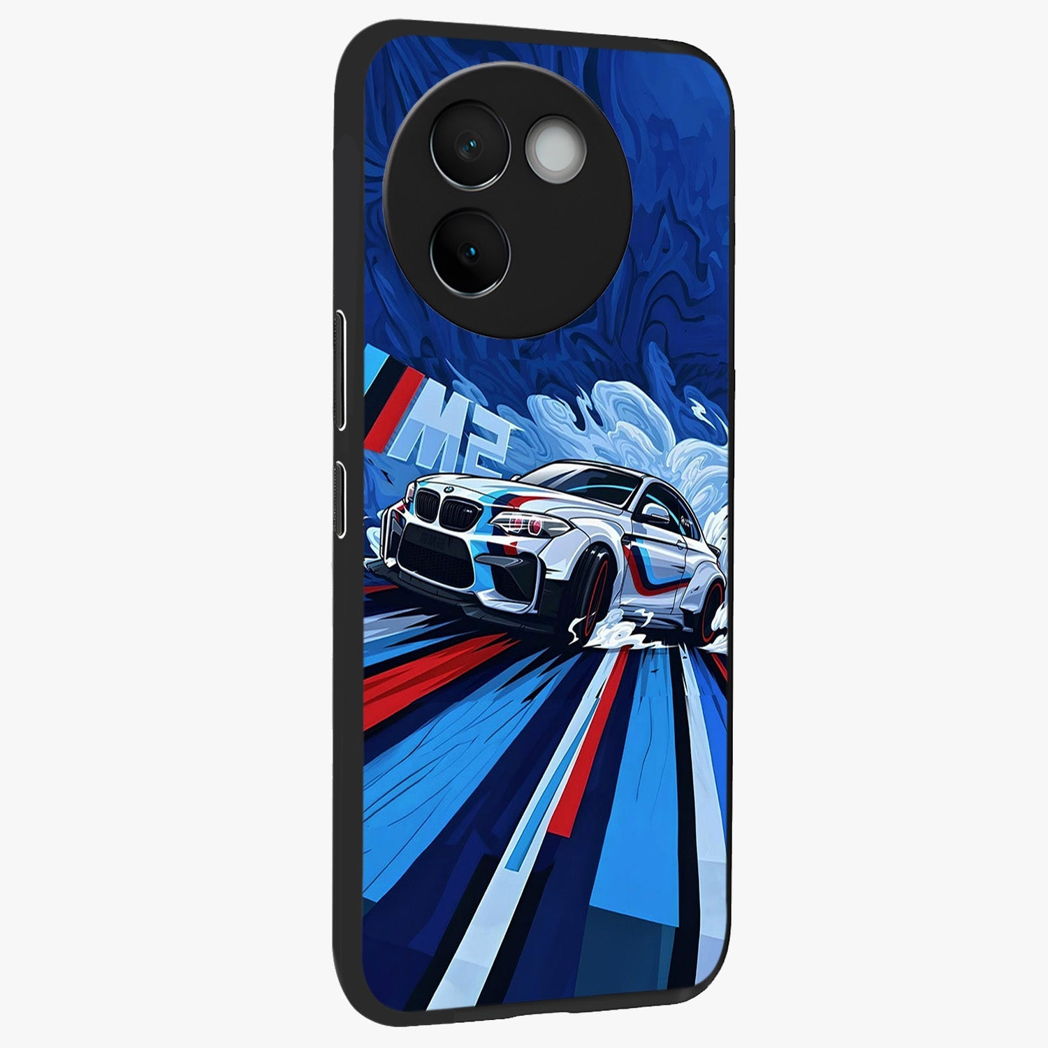 Drift Power Rush Glass Case upright view showcasing high speed racing artwork with bold automotive theme.