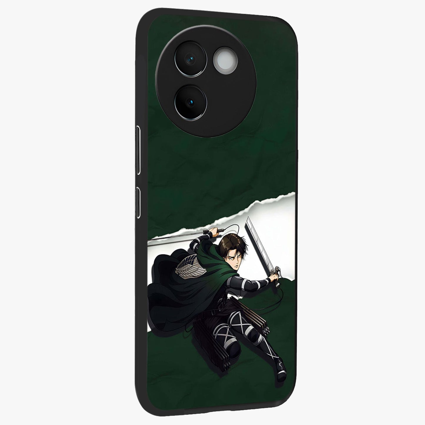 Emerald War Vanguard Glass Case upright view showcasing dramatic warrior artwork with bold fantasy theme.
