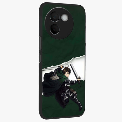 Emerald War Vanguard Glass Case upright view showcasing dramatic warrior artwork with bold fantasy theme.