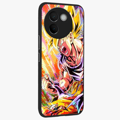 Firing Goku Glass Case upright view showcasing energetic anime artwork with bold warrior theme.