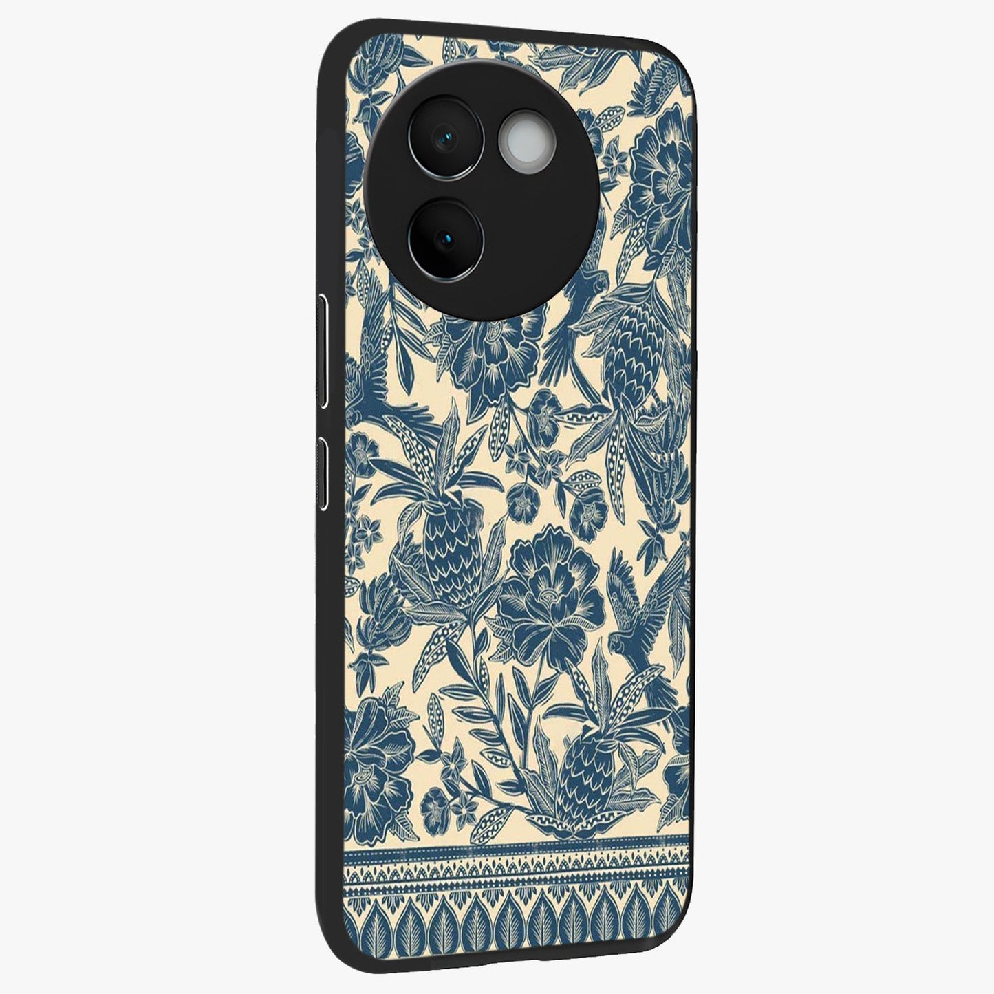 Heirloom Wild Bloom Glass Case upright view showcasing delicate wildflower artwork with timeless floral theme.