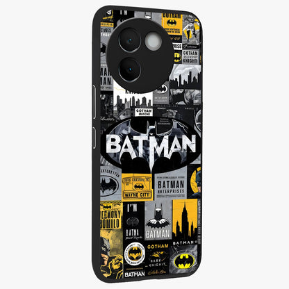 Knight Gotham Rise Glass Case upright view showcasing bold vigilante themed artwork with gothic city vibe.