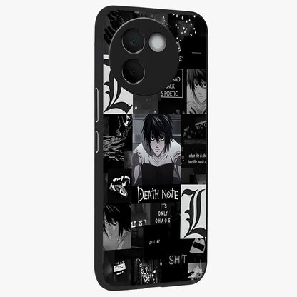 Midnight Chaos Mind Glass Case upright view showcasing expressive abstract artwork with bold dark theme.