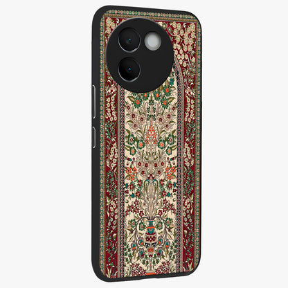 Persian Inspired Glass Case upright view showcasing decorative Persian artwork with rich heritage theme.