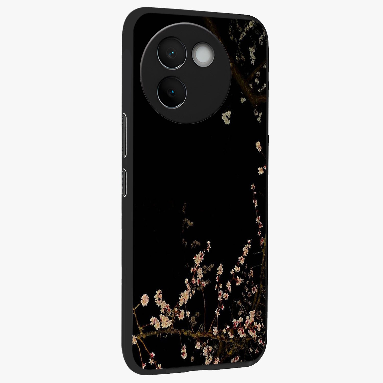 Petal Moon Light With Custom Name Glass Case upright view showcasing elegant floral moon artwork with personalized aesthetic.