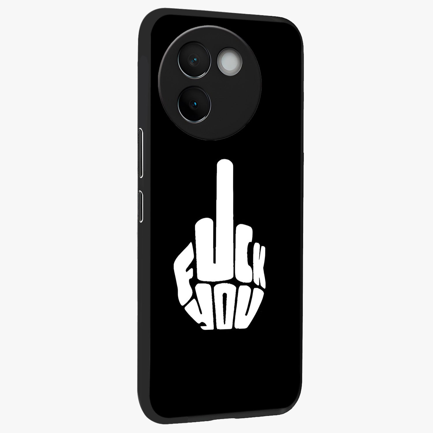Rebel Mode On Glass Case upright view showcasing striking statement artwork with bold rebellious theme.
