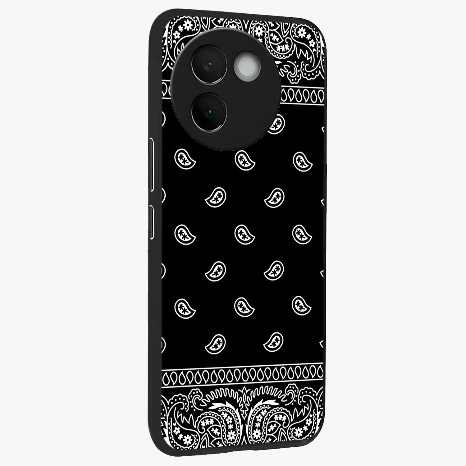 Retro Rebel Threads Glass Case upright view showcasing stylish vintage artwork with bold retro theme.