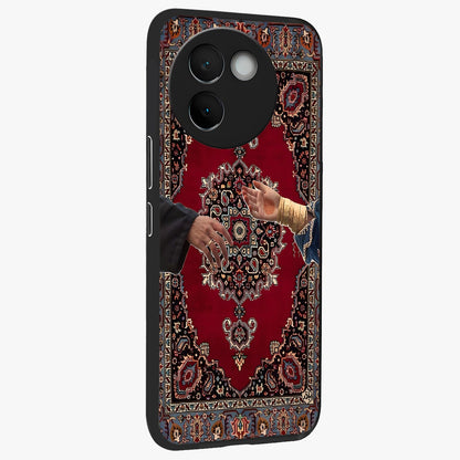Royal Touch Reach Glass Case upright view showcasing stylish royal inspired artwork with graceful theme.