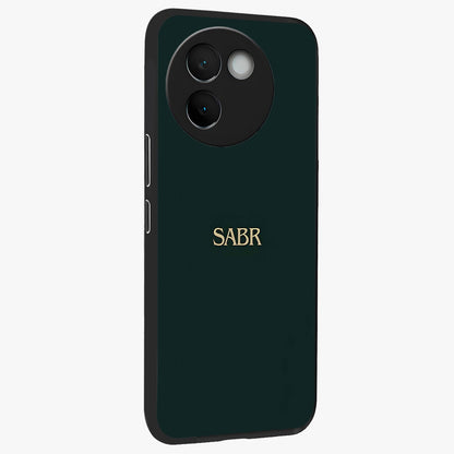 Sabr Minimal Patience Glass Case upright view showcasing calm minimalist artwork with motivational patience theme.