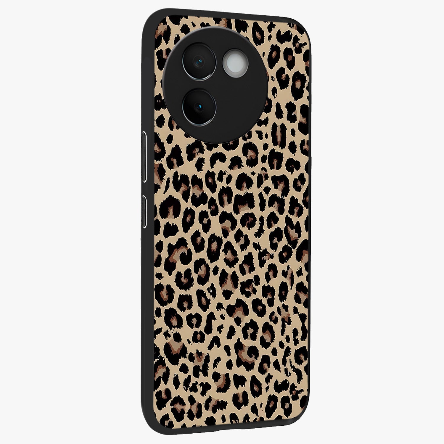 Savage Chic Pattern Glass Case upright view showcasing trendy decorative artwork with edgy fashion theme.