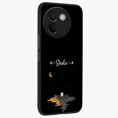 Silent Night Row Glass Case upright view showcasing tranquil night artwork with serene landscape theme.