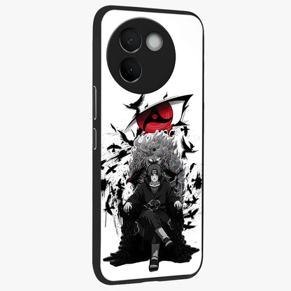Uchiha Shadow Throne Glass Case upright view showcasing magical underwater galaxy artwork with vibrant cosmic theme.
