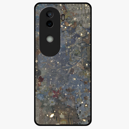 Aesthetic Astrolophia Glass Case showing flat back view with dreamy aesthetic design and glossy glass finish.