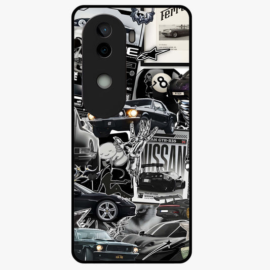 Aesthetic Dark Love Glass Case showing flat back view with dark romantic artwork and glossy glass finish.