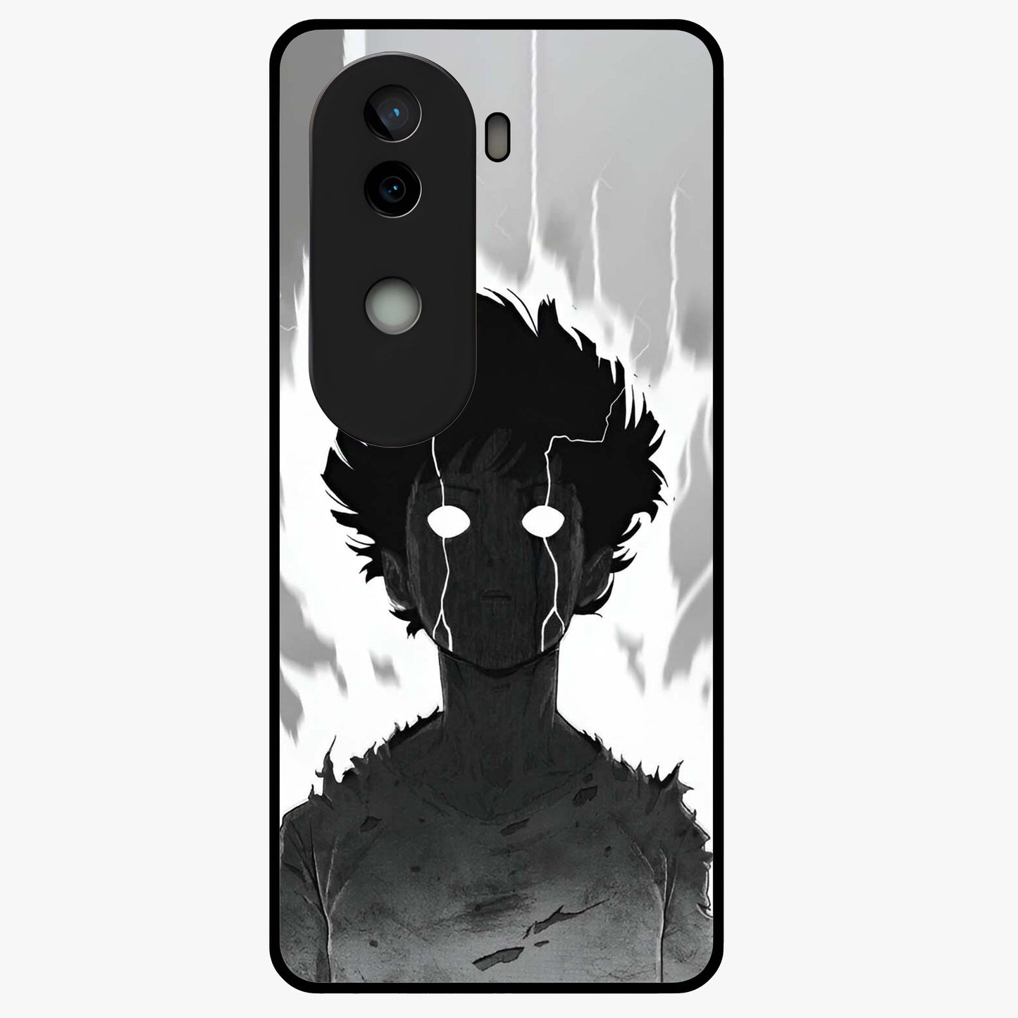 Awakened Inner Rage Glass Case showing flat back view with intense artistic artwork and glossy glass finish.
