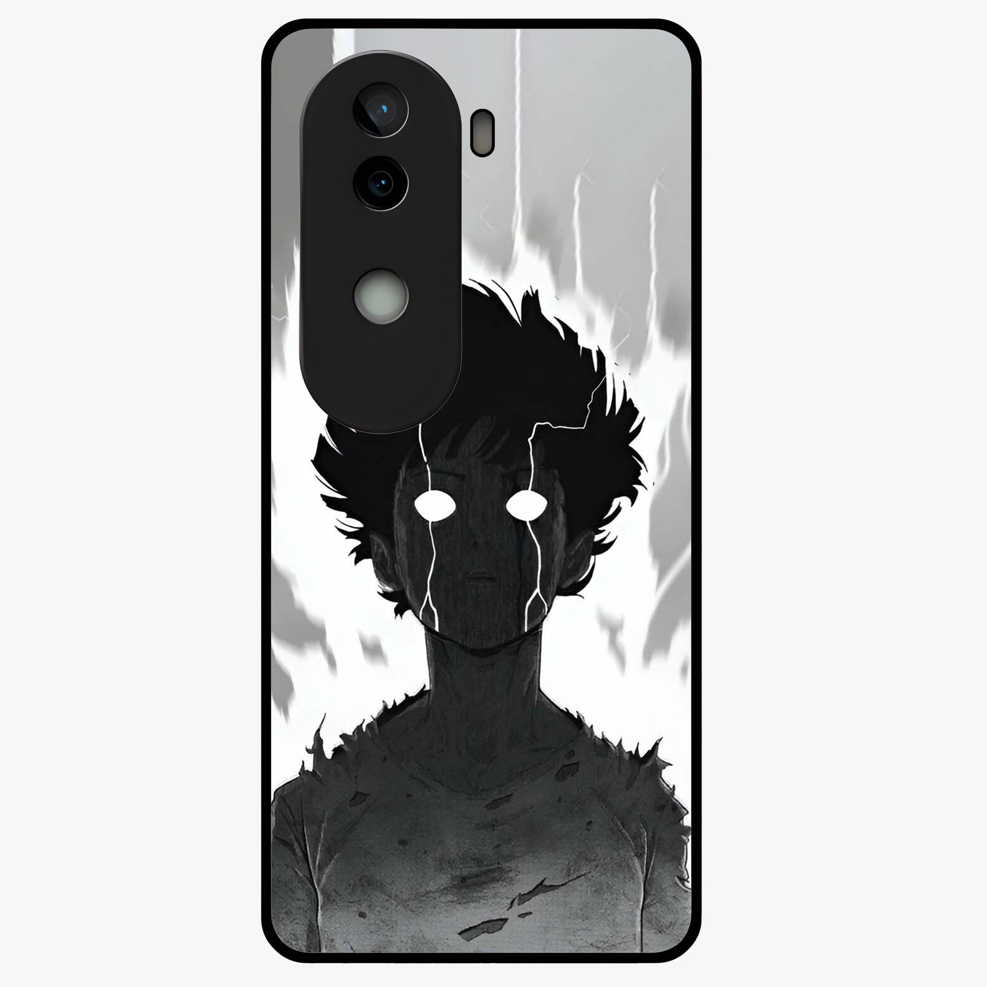 Awakened Inner Rage Glass Case showing flat back view with intense artistic artwork and glossy glass finish.