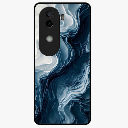 Ethereal Paper Marble Glass Case showing flat back view with soft marble paper texture artwork and glossy glass finish.