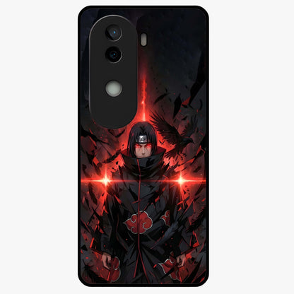 Focused Blade Discipline Glass Case showing flat back view with warrior sword themed artwork and glossy glass finish.