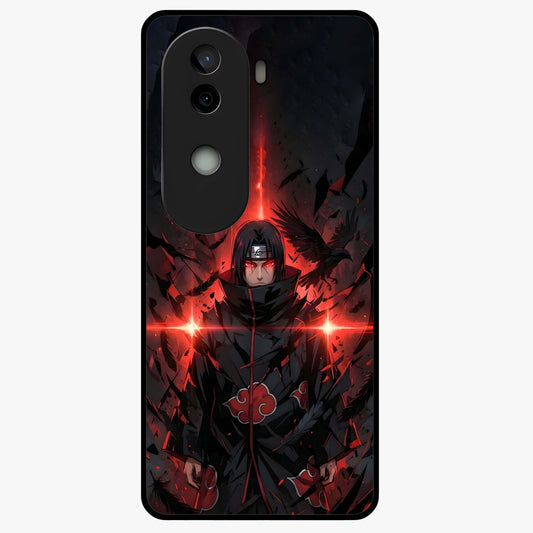 Focused Blade Discipline Glass Case showing flat back view with warrior sword themed artwork and glossy glass finish.