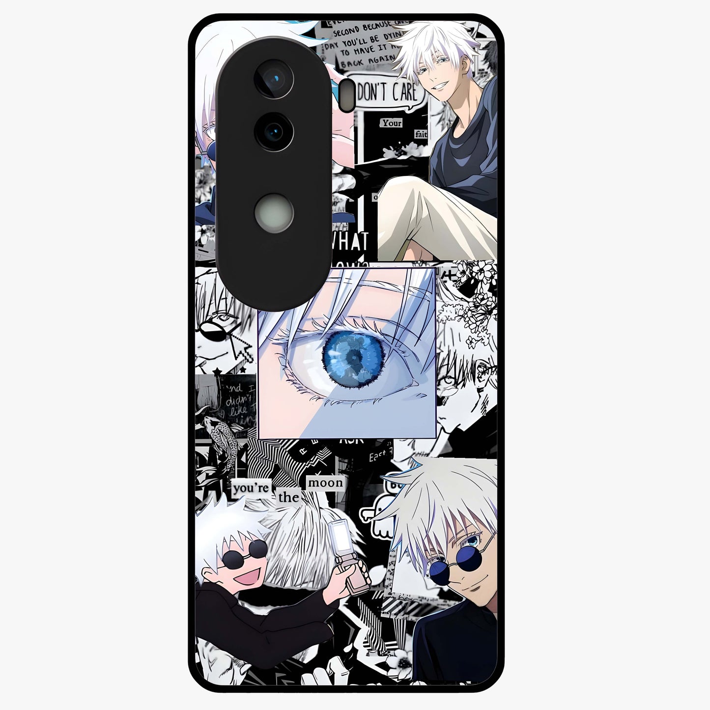 Infinity Sorcerer Chaos Glass Case showing flat back view with mystical sorcerer themed artwork and glossy glass finish.