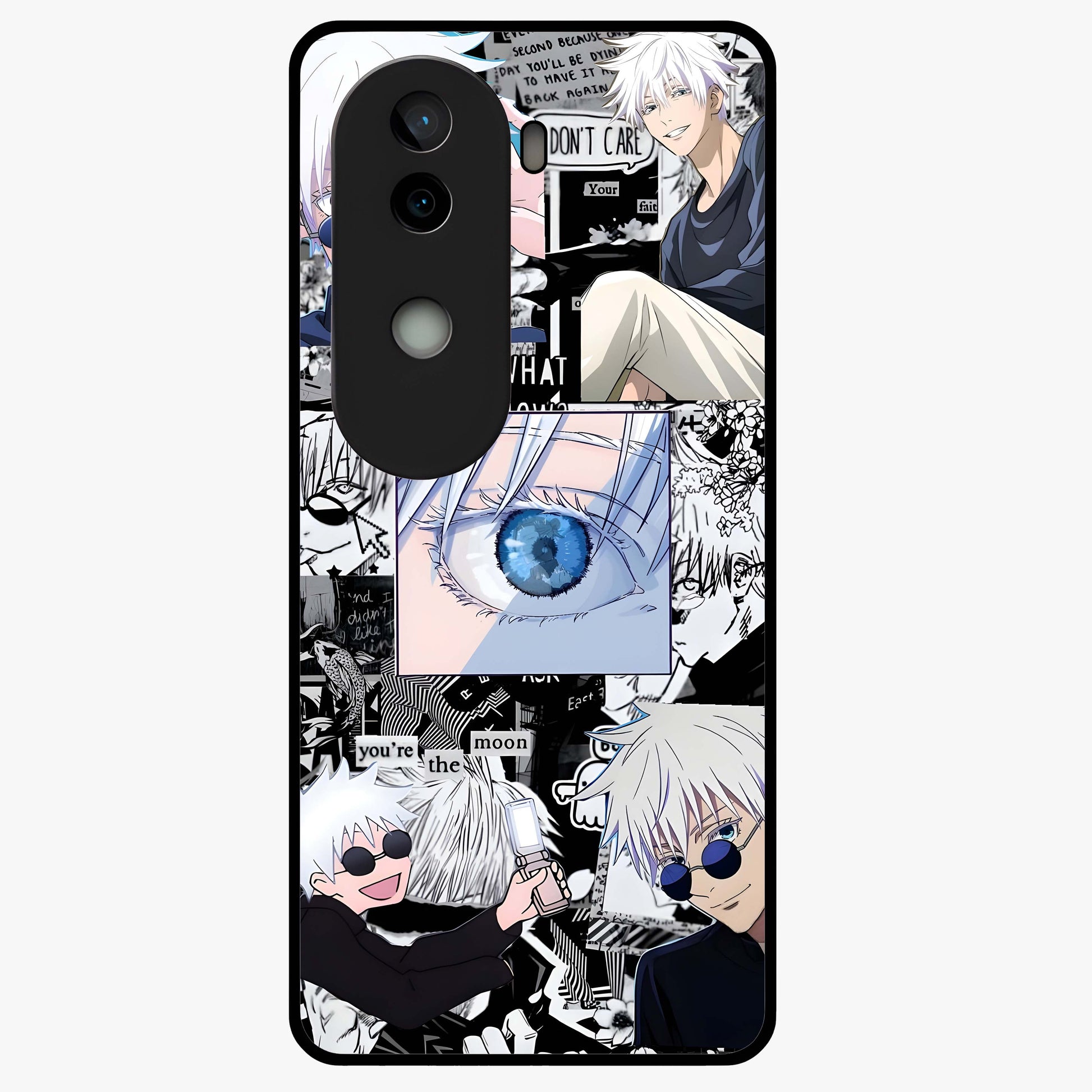Infinity Sorcerer Chaos Glass Case showing flat back view with mystical sorcerer themed artwork and glossy glass finish.