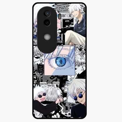 Infinity Sorcerer Chaos Glass Case showing flat back view with mystical sorcerer themed artwork and glossy glass finish.