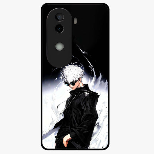 Limitless Shadow King Glass Case showing flat back view with powerful shadow warrior artwork and glossy glass finish.