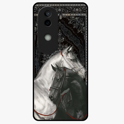 Majestic Ride Legacy Glass Case showing flat back view with powerful automotive inspired artwork and glossy glass finish.