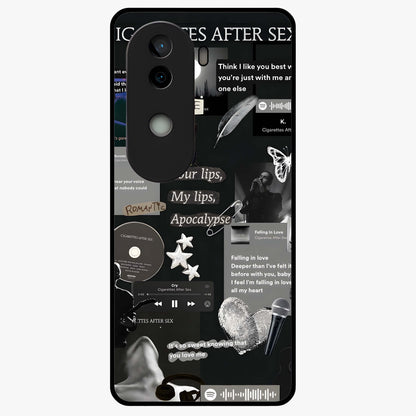 Midnight Love Echo Glass Case showing flat back view with romantic midnight themed artwork and glossy glass finish.