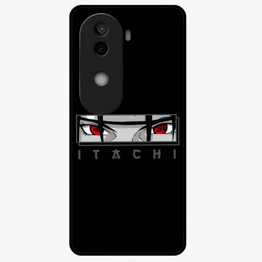 Scarlet Gaze Dominance Glass Case showing flat back view with striking red themed artwork and glossy glass finish.