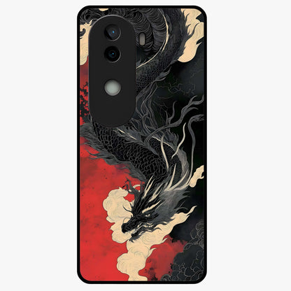 Shadow Dragon Fury Glass Case showing flat back view with fierce dragon artwork and glossy glass finish.