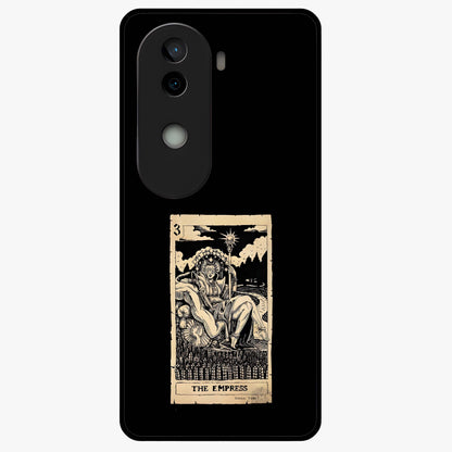 The Empress Glass Case showing flat back view with regal feminine artwork and glossy glass finish.