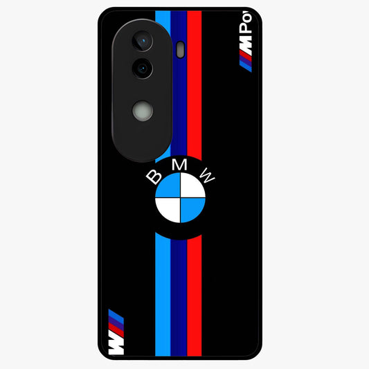 Turbo BMW Beast Glass Case showing flat back view with high performance sports car artwork and glossy glass finish.