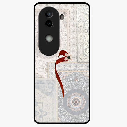 White Aesthetic Bow Glass Case showing flat back view with minimal bow artwork and glossy glass finish.