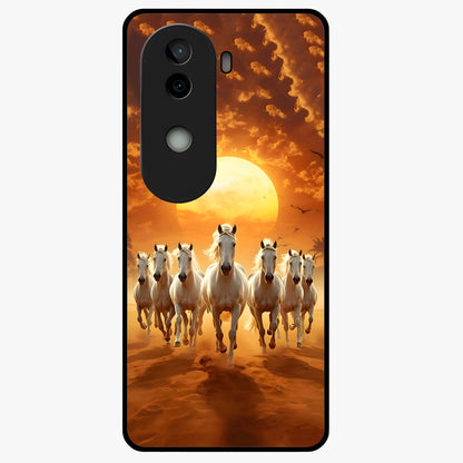 Wild Sunset Majesty Glass Case showing flat back view with majestic sunset landscape artwork and glossy glass finish.