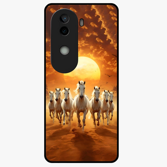 Wild Sunset Majesty Glass Case showing flat back view with majestic sunset landscape artwork and glossy glass finish.