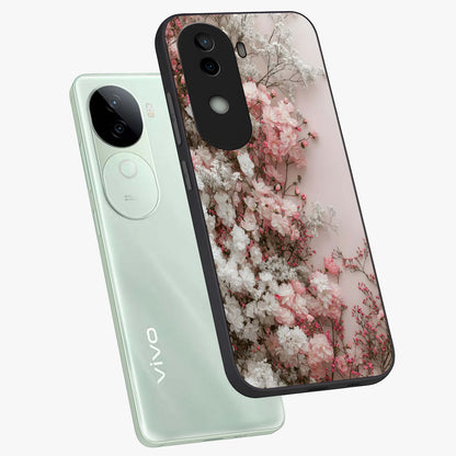 Blush Blossom Cloud Glass Case displayed in angled mockup highlighting soft cloud and blossom design with pastel aesthetic.