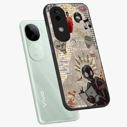 City Dream Sketch Glass Case displayed in angled mockup highlighting minimal city illustration with aesthetic sketch style.