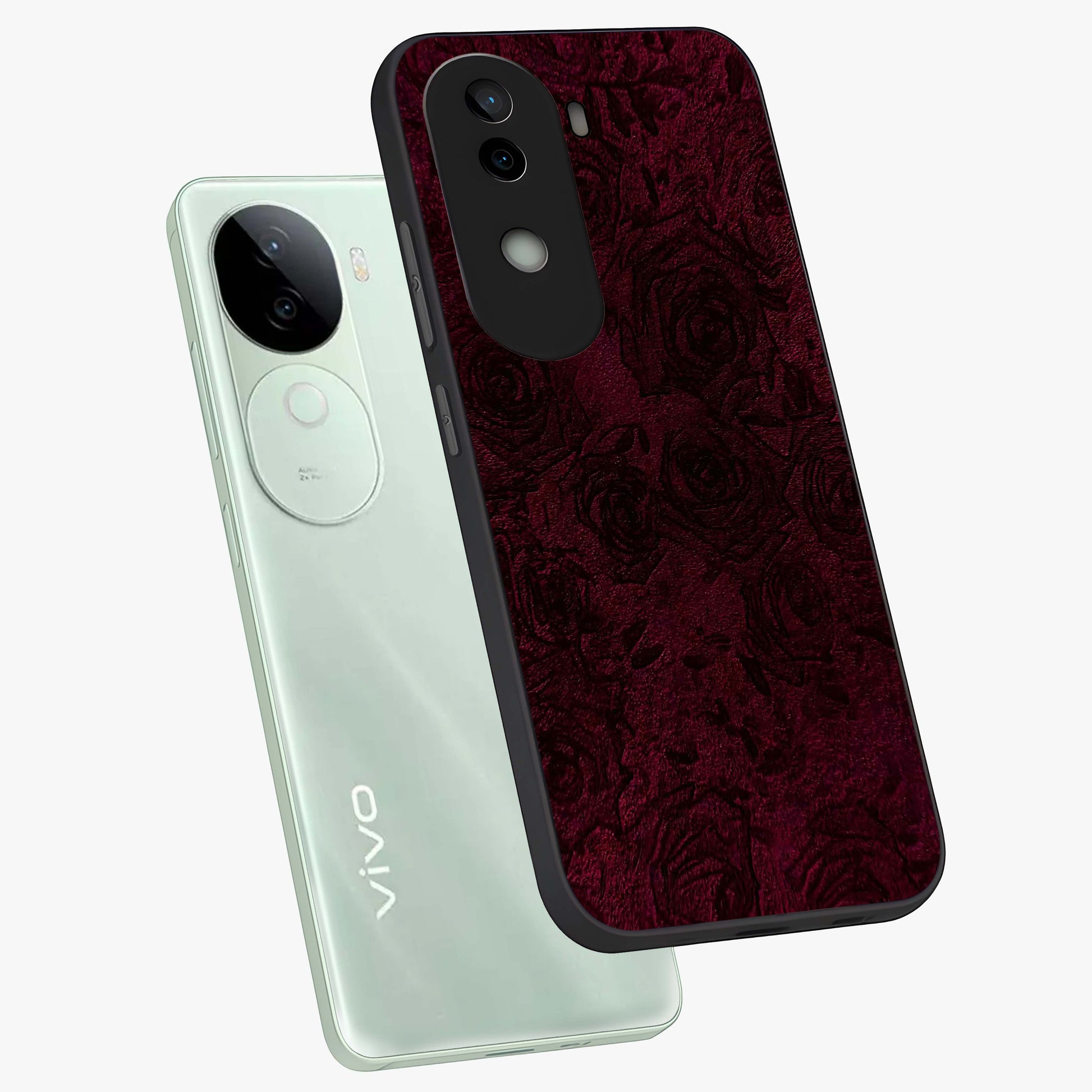 Crimson Fade Flow Glass Case displayed in angled mockup highlighting smooth gradient design with modern aesthetic style.